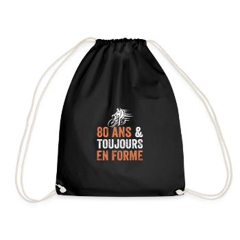 Cadeau anniversaire 80 ans Vélo - Sac de sport léger - noir - Devant
