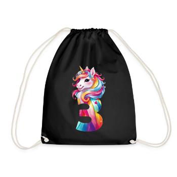 3ÈME ANNIVERSAIRE LICORNE - Sac de sport léger - noir - Devant