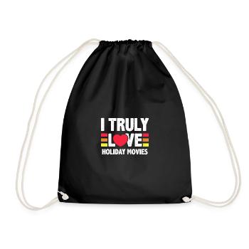 I Truly Love Holiday Movies Design - Drawstring Bag - black - Front