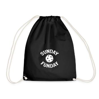 Lustiges Unihockey Floorball T Shirt Geschenk - Turnbeutel - Schwarz - Vorne