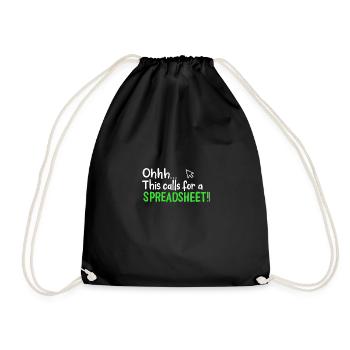 Ohhh This Calls For A Spreadsheet - Drawstring Bag - black - Front