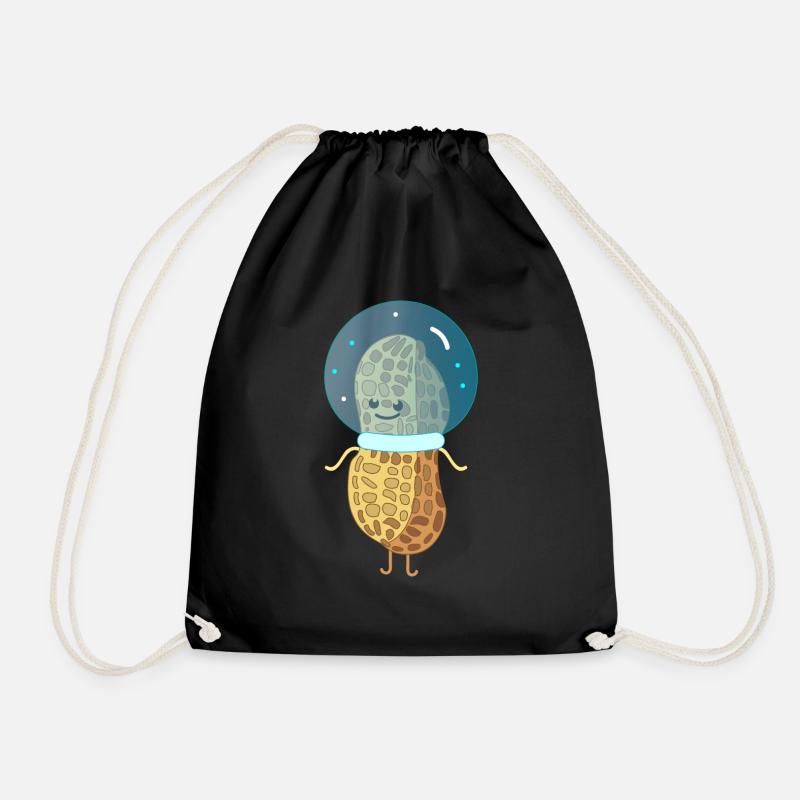 Peanut as an astronaut - Drawstring Bag - black