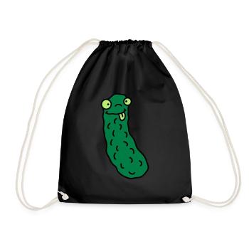 Funny Cucumber - Drawstring Bag - black - Front