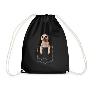 Erdmännchen Meerkat Brusttasche Pocket Bestseller - Drawstring Bag - black - Front