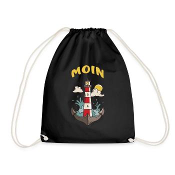 Moin phare Anker nuages mer baltique - Sac de sport léger - noir - Devant