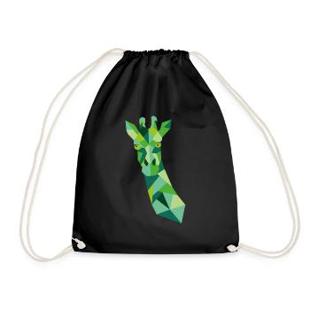 GIRAFFE GRÜN - Turnbeutel - Schwarz - Vorne