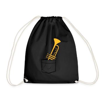 Chest bag trumpet on the go - Drawstring Bag - black - Front