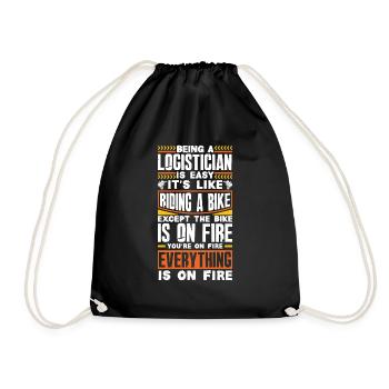 Logistics Logistician Being A Logistician Is Easy - Drawstring Bag - black - Front