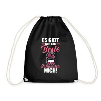 Beste Schwester - Turnbeutel - Schwarz - Vorne