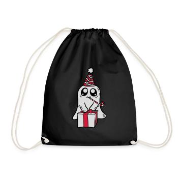 Little Ghost celebrates its birthday - Drawstring Bag - black - Front