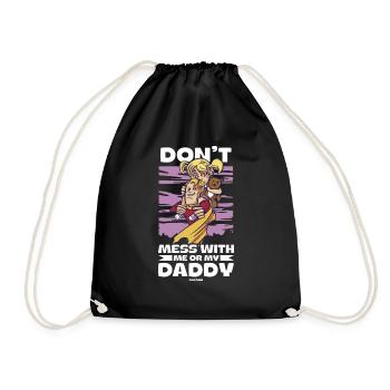 Papa Fille Enfant Fête des pères Fille Cadeau - Sac de sport léger - noir - Devant
