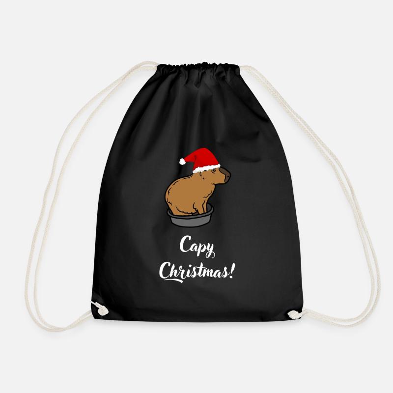 Capy Weihnachten! - Turnbeutel - Schwarz