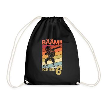 Junge Fußball Dab-Motiv Tanzen Geschenkidee Geburt - Turnbeutel - Schwarz - Vorne