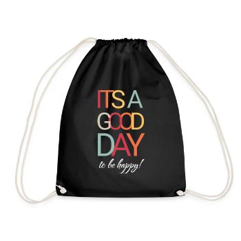 C’est une bonne journée pour être heureux - Sac de sport léger - noir - Devant