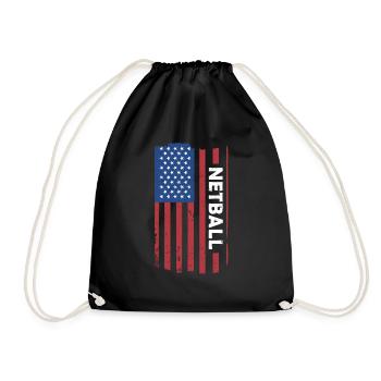 Sport Us Flag Netball - Drawstring Bag - black - Front