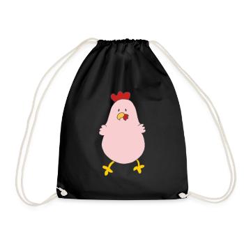 Chicken Pink - Drawstring Bag - black - Front
