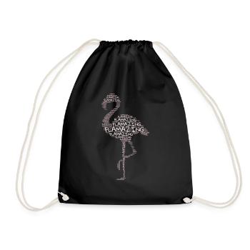 Flamazing Flamingo Word Cloud - Drawstring Bag - black - Front