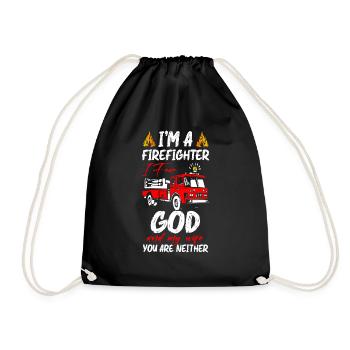 I m A Firefighter I Fear God And My Wife Fire - Drawstring Bag - black - Front