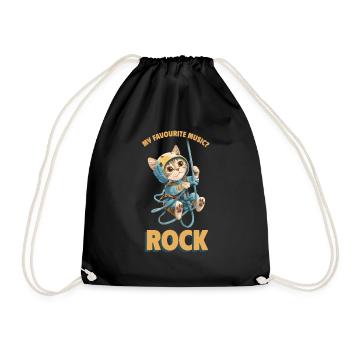 My favourite music? Rock Klettern Süße Katze - Turnbeutel - Schwarz - Vorne
