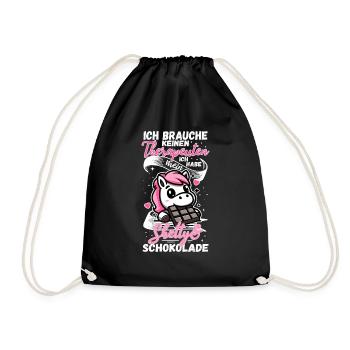 Funny Horse Saying Therapist Shetty Pony - Drawstring Bag - black - Front
