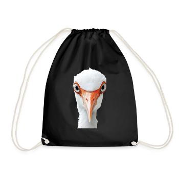 Reiher Vogel - Turnbeutel - Schwarz - Vorne