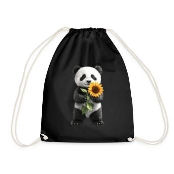 Panda - Turnbeutel - Schwarz - Vorne