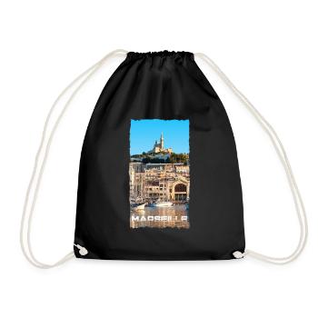 vieux port marseille france - Sac de sport léger - noir - Devant