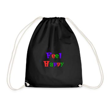 HAPPY. FREE. FREEDOM. WELFARE. ZEN. MEDITATION. - Drawstring Bag - black - Front