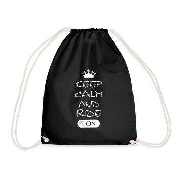Keep Calm and Ride On - Turnbeutel - Schwarz - Vorne