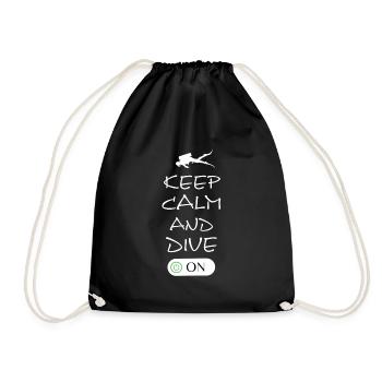 Keep Calm and Dive On - Turnbeutel - Schwarz - Vorne