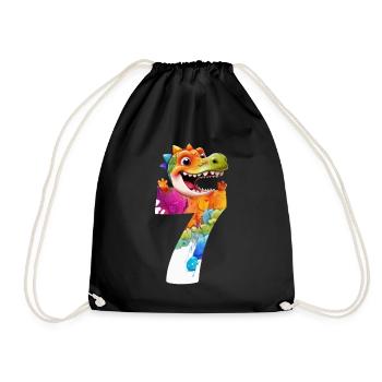 NUMÉRO 7 ANNÉES DINOSAURE 7ÈME ANNIVERSAIRE DINO - Sac de sport léger - noir - Devant