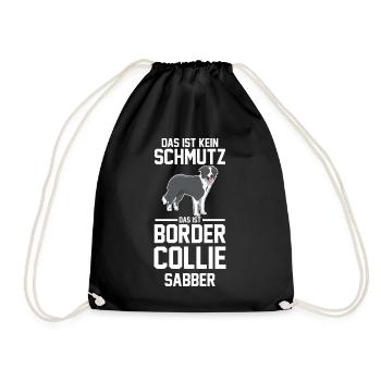 Hund Border Collie - Turnbeutel - Schwarz - Vorne