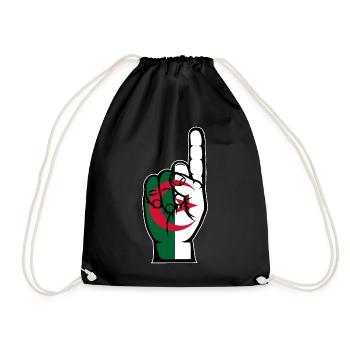 Algeria flag number 1 - Drawstring Bag - black - Front