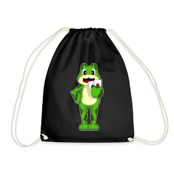 Frosch Poker Pokerkarten - Turnbeutel - Schwarz - Vorne