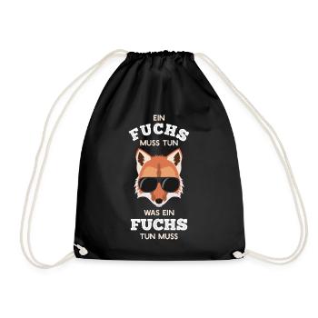 Cooler Fuchs mit Sonnenbrille Rotfuchs - Turnbeutel - Schwarz - Vorne