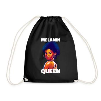 Melanin Queen Pride Roots Gift - Drawstring Bag - black - Front
