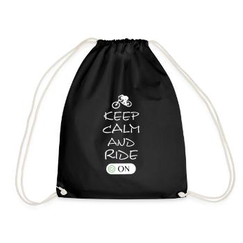 Keep Calm and Ride On - Turnbeutel - Schwarz - Vorne