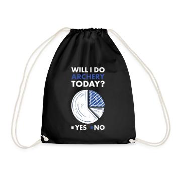 Sport Will I Go Archery Today Archery - Drawstring Bag - black - Front