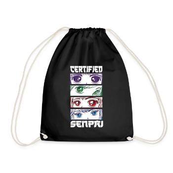 Certified Senpai Anime Manga Zertifizierter Senpai - Turnbeutel - Schwarz - Vorne