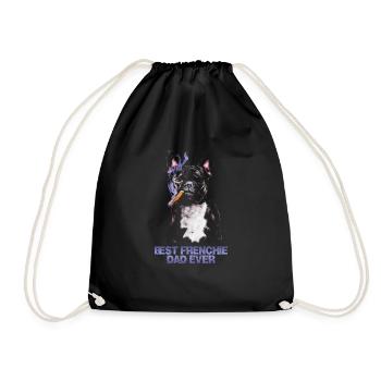 Best Frenchie Dad Ever French Bulldog Papa - Drawstring Bag - black - Front
