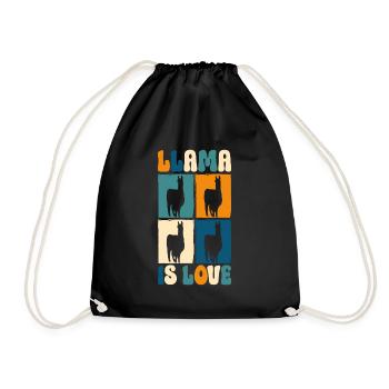Lama Ferme Animal Amérique du Sud Doux - Sac de sport léger - noir - Devant