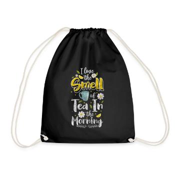 Tee Auszeit Teezeit - Turnbeutel - Schwarz - Vorne
