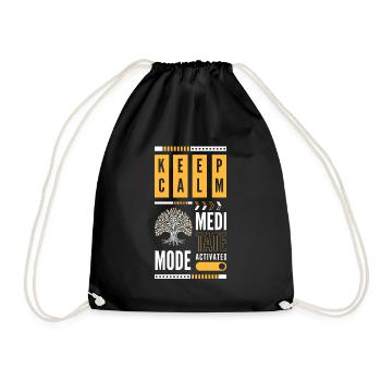 Meditation Zen Meditating Enlightenment - Drawstring Bag - black - Front