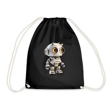 Petit robot - Sac de sport léger - noir - Devant