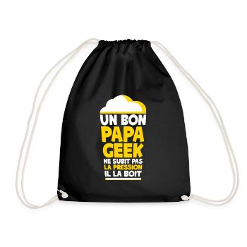Papa Geek Bière Pression - Sac de sport léger - noir - Devant