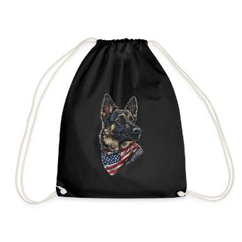 Deutscher Schäferhund - Turnbeutel - Schwarz - Vorne