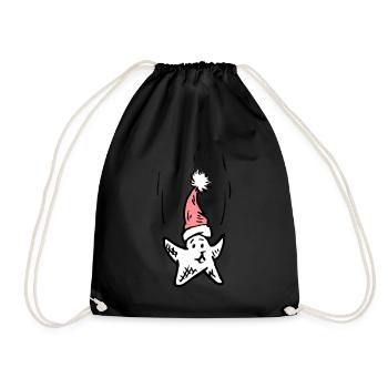 Merry Christmas star - Drawstring Bag - black - Front