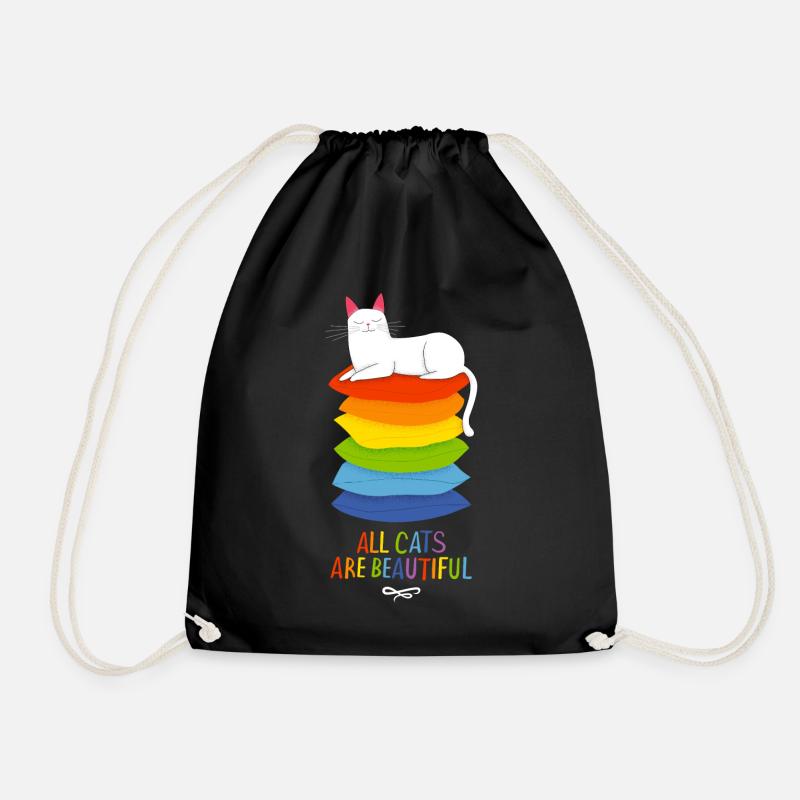 All Cats Are Beautiful - Drawstring Bag - black