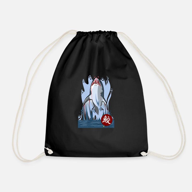 Shark - Drawstring Bag - black