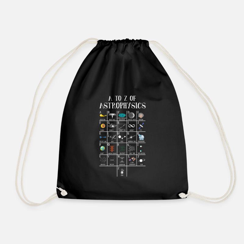 Astrophysics A-Z Science ABC Scientist - Drawstring Bag - black